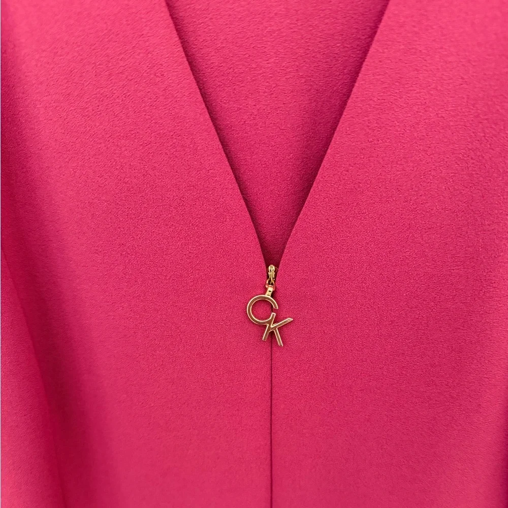 Calvin Klein pink v neck dress size 14 stretch work career office occasion event